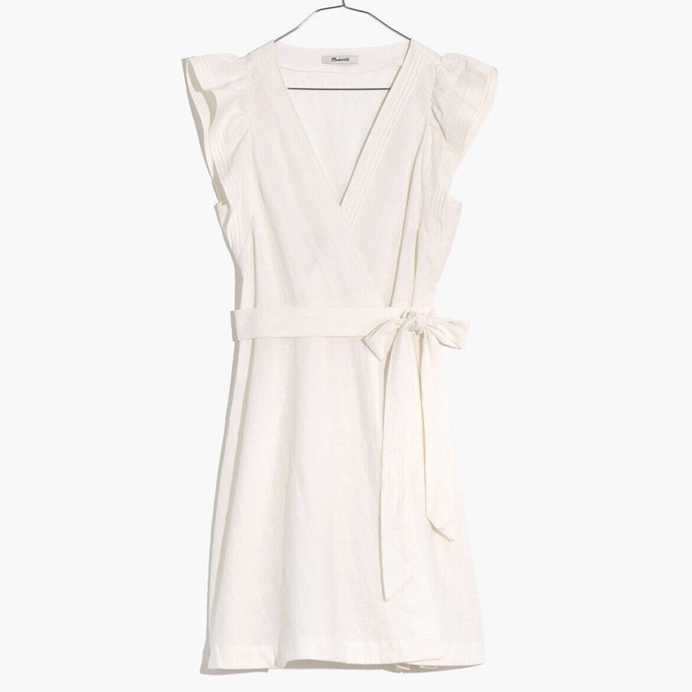 Madewell Ruffle Sleeve Wrap Mini Dress